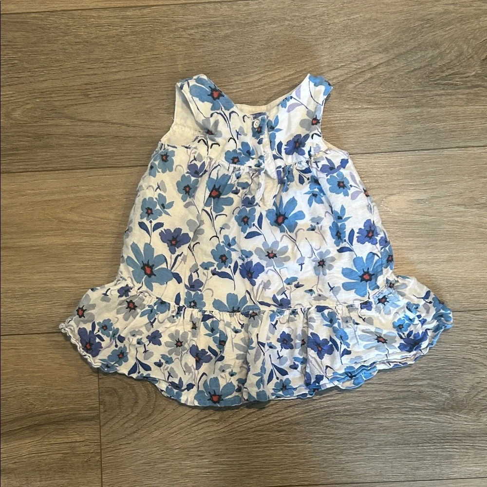 Old Navy‎ Blue and White Floral Dress Size 12-18 months
